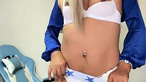 damn this hot cheerleader transsexual shakes her juicy ass pom poms on 🔥🍑