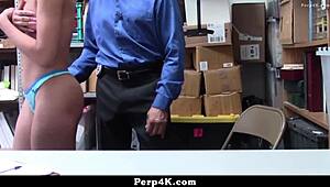 Arie Faye caught shoplifting now BENT OVER and FUCKED hard by cop in custody