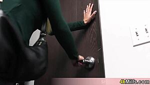 Blonde housewife caught STEALING gets FUCKED hard by mall cop on CCTV