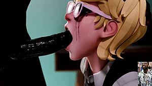 Bald Pussy Judy Deepthroats BBC Anal Fucked Fingers Squirt Nerd