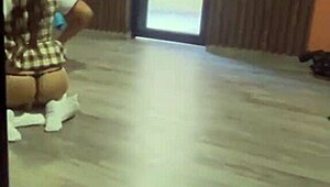 hearing my busty stepdaughter moan ripping her ass with toy made me cum stroking hard