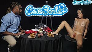 hot ones xxxtra spicy has this sexy petite milf pouring flaming hot sauce on shaved pussy lips for bbc challenge... feels the interracial burn!