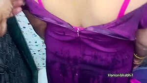 hot indian desi bhabhi strips down for steamy bath mms