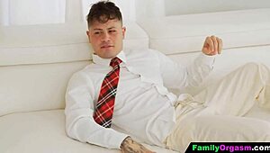 Petite schoolgirl stepsisters in stockings crave deepthroat orgy swapping brothers doggystyle missionary