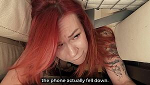 redhead stepmom trapped under bed begs for my hard pussy pounding