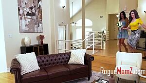 stepmom and hot waitress, you want us to serve your throbbing cock dessert now? 😈