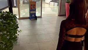 you see this horny latina slut acting all naughty right in the mall?