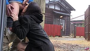 japanese virgin teen gives classmate two deepthroat blowjobs daily teasing his cum