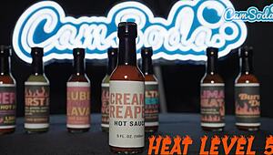 hot ones xxxtra spicy has this sexy petite milf pouring flaming hot sauce on shaved pussy lips for bbc challenge... feels the interracial burn!