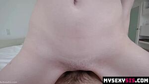 Stepsis begs bro not to tell promising anything for secret hardcore fuck session