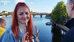 Katy Rose VR Redhead Takes First Double Pussy Penetration in Threesome