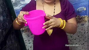 hot indian desi bhabhi strips down for steamy bath mms