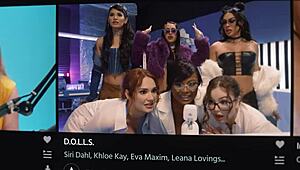 Kenzie Taylor chats girlfriend. Bunny Madison eats milf pussy under desk