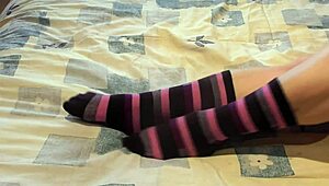 Neighbor milf feet jerk throbbing monster cock wildly