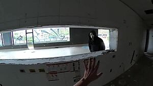 whoa behind the scenes no cuts, the craziest halloween ever with this emo nerd milf in hospital, insane!