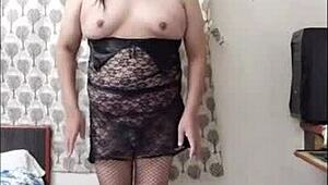 SHEMALE MONICA M Teases in Babydoll Before Explosive Cum!