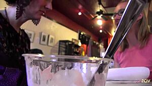 Blonde Lesbian MILF Cum Using Sex Toys