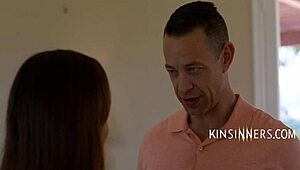 Stepdaddy's Huge Cock Makes Latina Feel It Deep in Stomach Riding Cowgirl