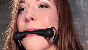 skinny bound slave screams in pain as master ties her tight for rough bizarre submission training