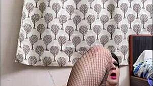 SHEMALE MONICA M Teases in Babydoll Before Explosive Cum!