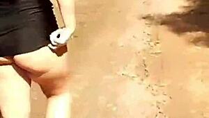 Abandoned House Tease Turns into Wild Crossdressing Ass Play