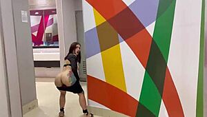 you see this horny latina slut acting all naughty right in the mall?