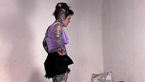 Behind the scenes, Von Poison spreads for Carmona's bareback anal, her wet pussy dripping nearby.