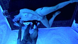 hey check out gigi breeze's blacklight massage turning into deepthroat action