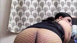 SHEMALE MONICA M Teases in Babydoll Before Explosive Cum!