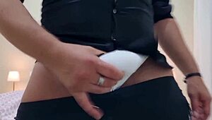 Strappo sexy panties rip clothes for oiled muscular ass spanking then spit-soaked feet domination ride