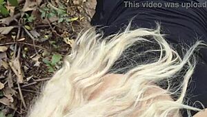 hot bride in skirt sucks stranger cock then fucks bareback in park
