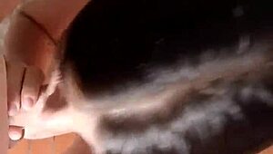 Curvy Brunette Teen Deepthroats Monster Cock for Cumshot