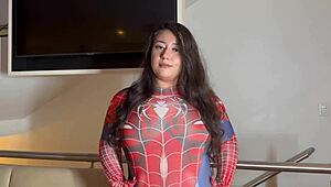 spider woman slurps cock balls-deep in wild ride?