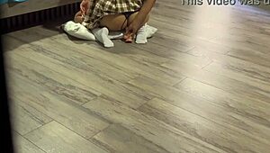 hearing my busty stepdaughter moan ripping her ass with toy made me cum stroking hard