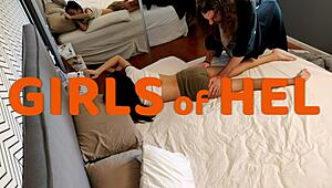 Flame Hel Strips Hot 18+ Asian Teen Naked for Bedtime Facial Cowgirl