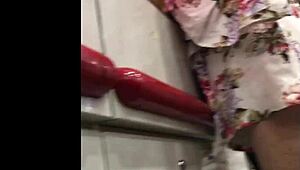 Ever spied a hot granny's skirt secrets in store?