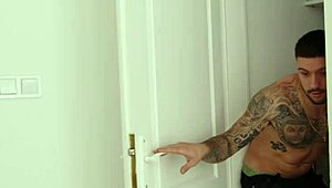 skinny megan love screams gagging on two cocks deepthroat doggystyle cumshot