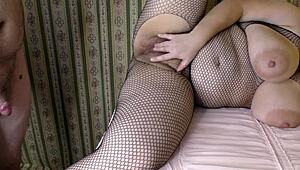 my fat neighbor's short thick cock stretches my married hairy pussy deep breeding me