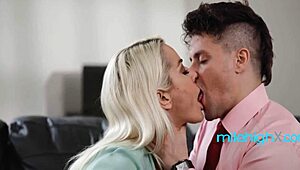 Wife cheats passionately fucked while husband watches russian blonde