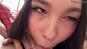 her 18-year-old asian pussy grips so tight i hit her uterus fast