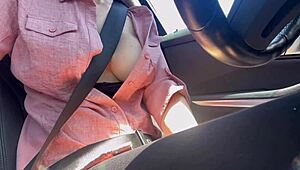 Italian Milf Artemisia Flashes Big Tits on Car Ride