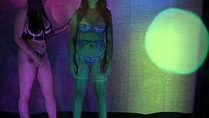 alyx star and nicole sage tease in net skirts for sensual girl-on-girl play