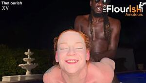 amy quinn takes prophet's monster bbc poolside sideways creampie squirt