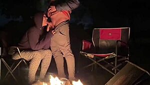 Stuffing My Juicy Pussy At Crowded Camp Risking Public Exposure!