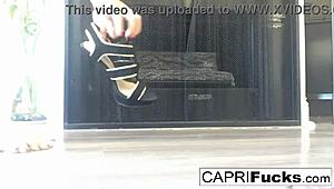 Capri Poses Solo in High Heels Glamour