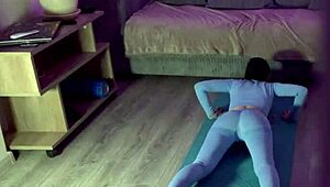 Yoga slut, feel this dildo stretching your skinny anal after class non-stop?