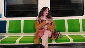 Young Latina Flashes Tits and Seduces Husband's Best Friend on Train