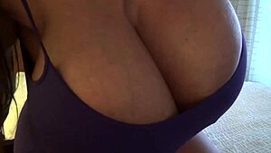 mrs james unleashes her fake silicone monsters in tiniest bikini strings