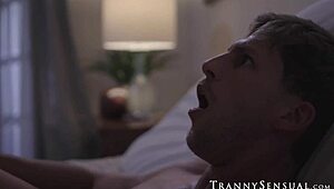 Melanie Brooks slams big cock cowgirl style in kinky transsexual ride