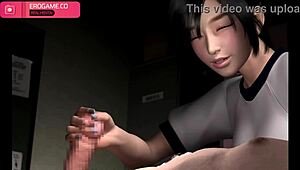 Cute Japanese Sportswear Girl Delivers Footjob Handjob Blowjob Till Cum Explosion